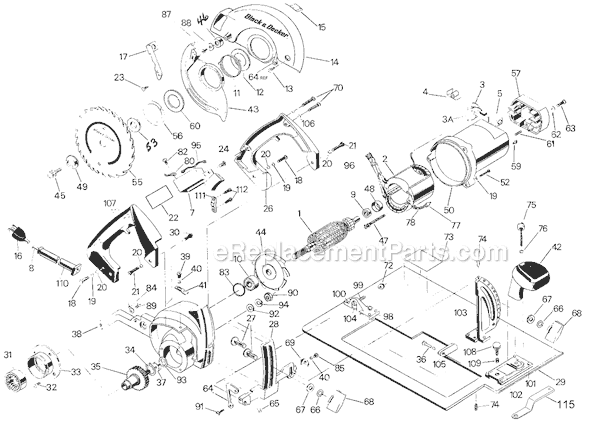 Page A Diagram and Parts List for 3048-09 Type 6 Black and Decker Circular Saw